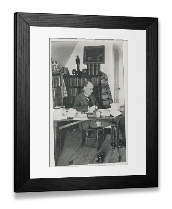 Framed Print : Eugene Field Sitting at Desk Framed Print : Eugene Field Sitting at Desk