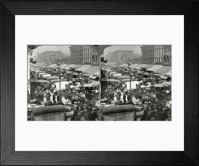 Framed Print : South Water Street Stereoscopic Image
