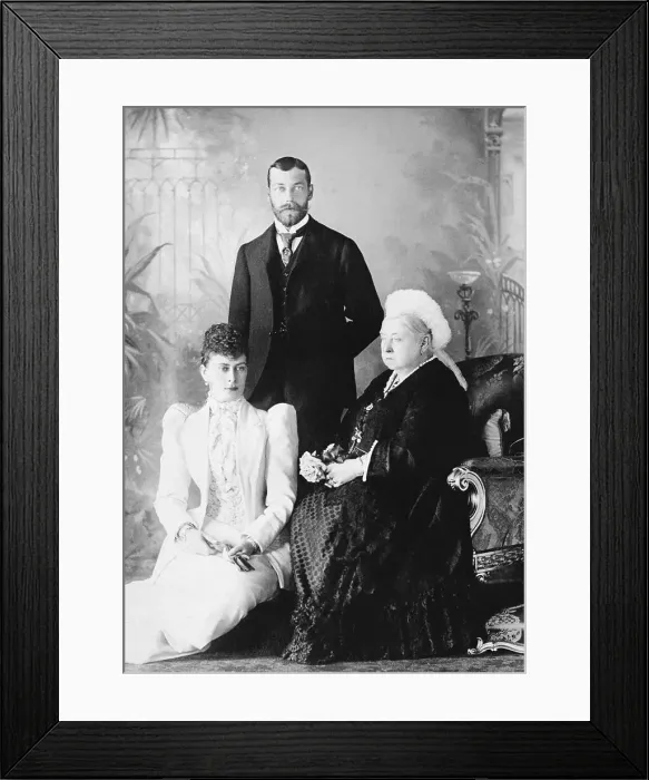 Framed Print : Queen Victoria with Prince George and Princess Mary Framed Print : Queen Victoria with Prince George and Princess Mary