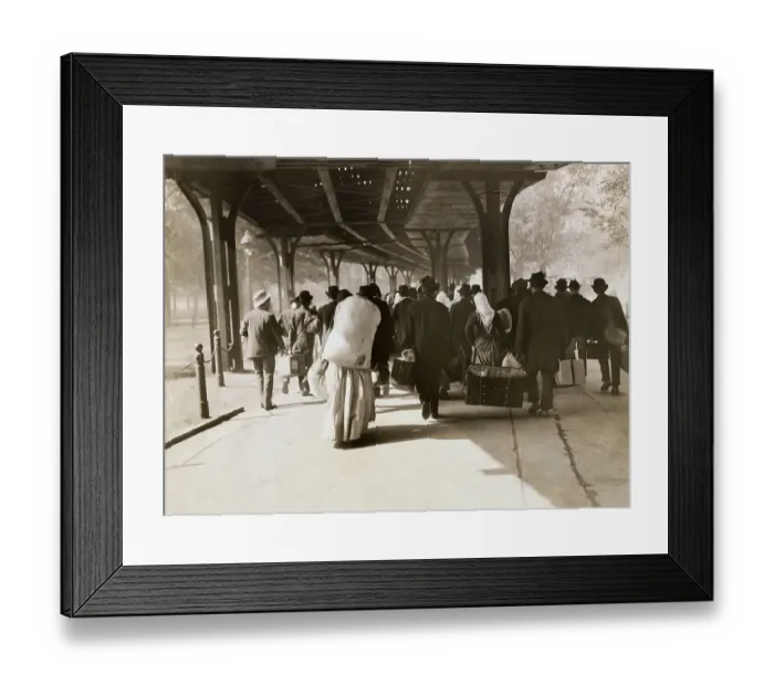Framed Print : Immigrants Walking Through Battery Park