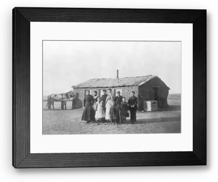 Framed Print : Children Standing In Front Of Schoolhouse Framed Print : Children Standing In Front Of Schoolhouse