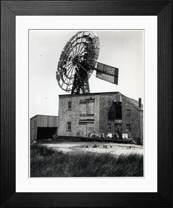 Framed Print : Windmill on Top of Old Factory