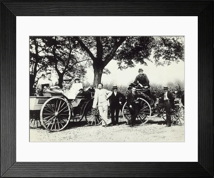 Framed Print : Carl Benz and Family with Automobiles Framed Print : Carl Benz and Family with Automobiles
