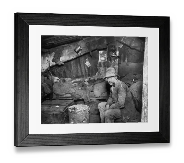 Framed Print : Man in His Tenement Living Quarters Framed Print : Man in His Tenement Living Quarters
