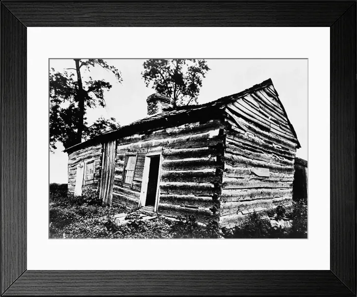 Framed Print : Front and East End of Abraham Lincoln Cabin from Southeast Corner Framed Print : Front and East End of Abraham Lincoln Cabin from Southeast Corner