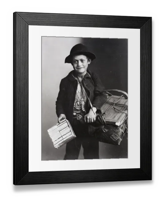 Framed Print : Boy Selling Flypaper and Matches Framed Print : Boy Selling Flypaper and Matches