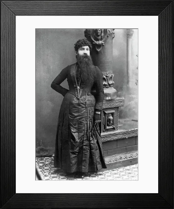 Framed Print : Madame Devere, Bearded Lady Framed Print : Madame Devere, Bearded Lady
