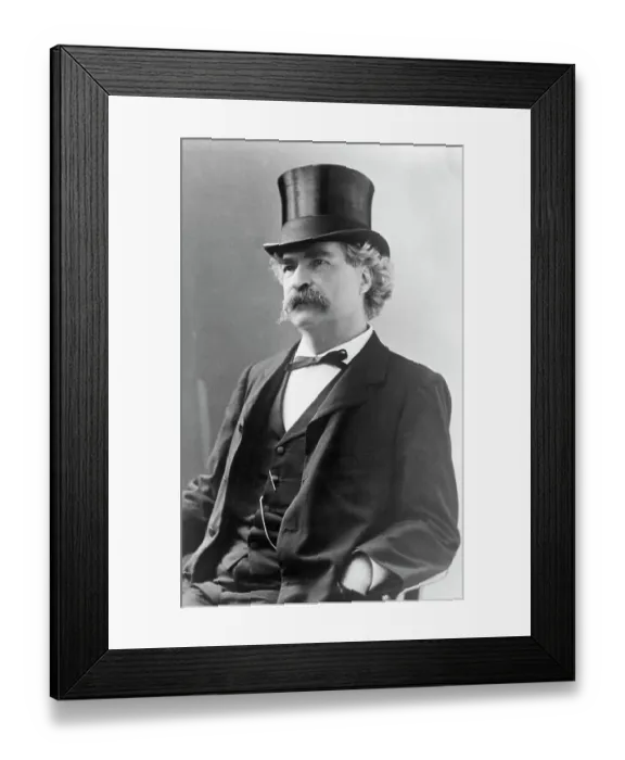 Framed Print : Writer Mark Twain Wearing a Top Hat Framed Print : Writer Mark Twain Wearing a Top Hat