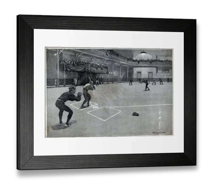 Framed Print : Baseball Game In Armory In Broklyn Framed Print : Baseball Game In Armory In Broklyn