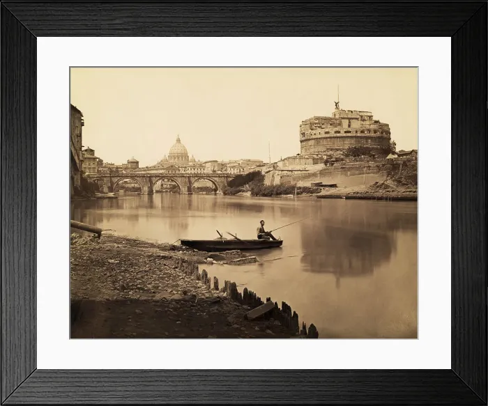 Framed Print : Fisherman on the Tiber River Framed Print : Fisherman on the Tiber River