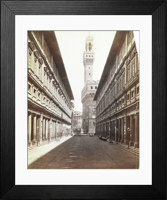 Framed Print : Uffizi Palace and Palazzo Vecchio Campanile Framed Print : Uffizi Palace and Palazzo Vecchio Campanile