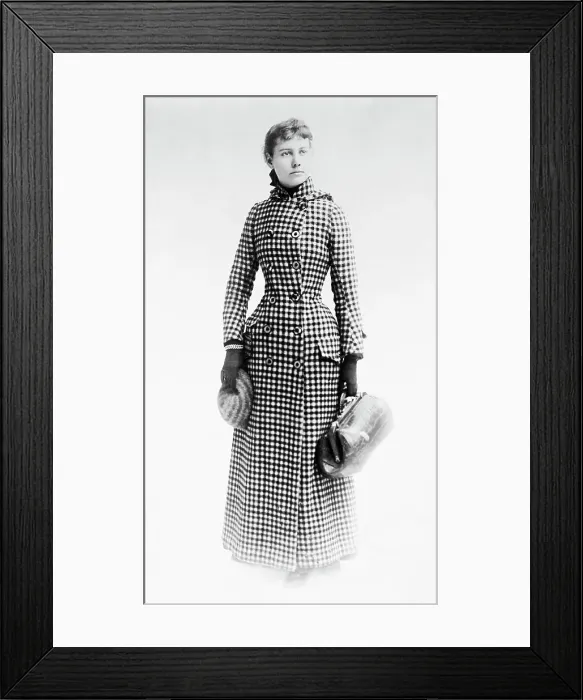 Framed Print : Nellie Bly with Traveling Bag Framed Print : Nellie Bly with Traveling Bag