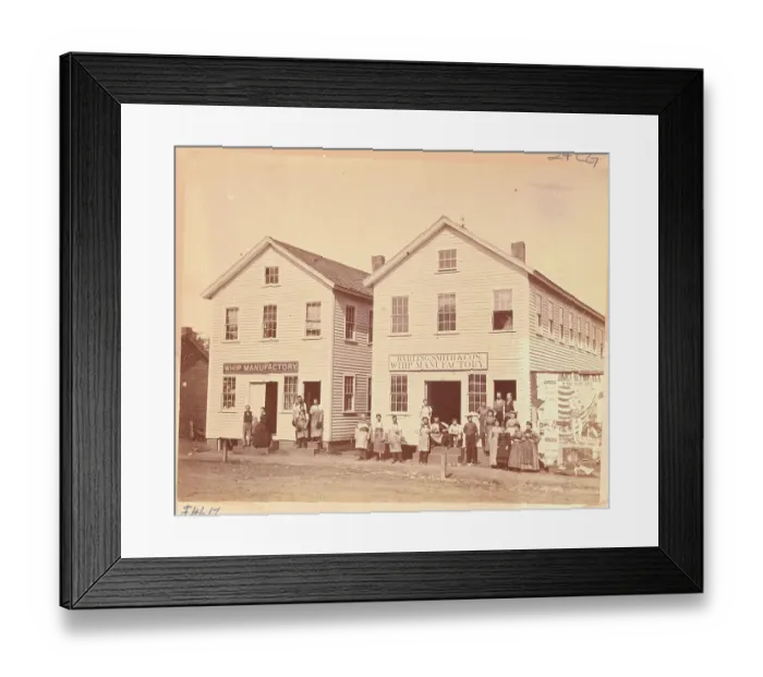 Framed Print : Portrait of Horsewhip Factory Workers Framed Print : Portrait of Horsewhip Factory Workers
