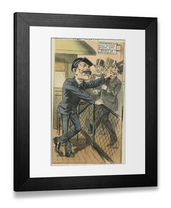 Framed Print : Guard Forcibly and Rudely Stopping Traveler at Passenger Gate Framed Print : Guard Forcibly and Rudely Stopping Traveler at Passenger Gate