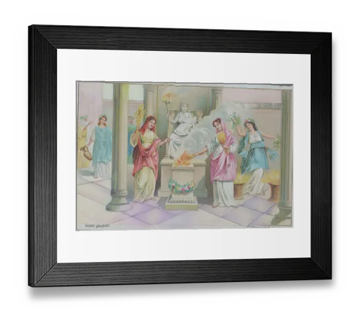 Framed Print : Women Making Offering at Roman Altar Framed Print : Women Making Offering at Roman Altar