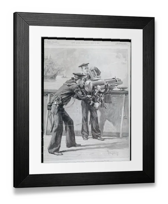 Framed Print : Sailors Firing Hotchkiss Gun Framed Print : Sailors Firing Hotchkiss Gun