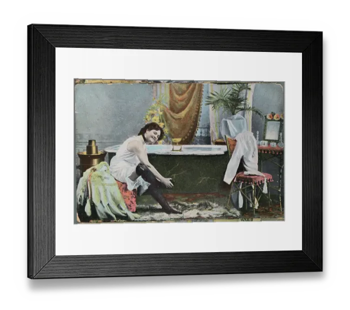 Framed Print : Woman Taking Off Her Shoes Framed Print : Woman Taking Off Her Shoes