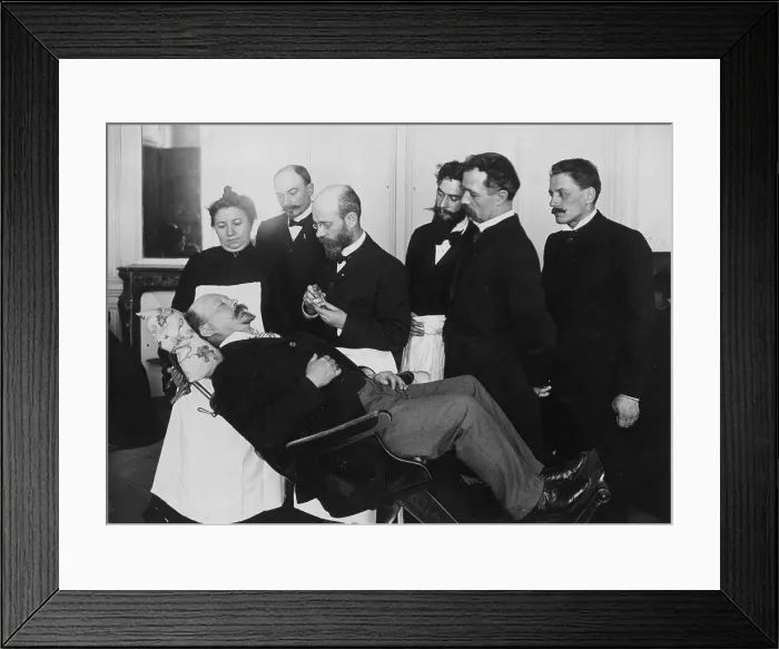 Framed Print : Doctors Watch Hypnotist Put Patient Under Framed Print : Doctors Watch Hypnotist Put Patient Under