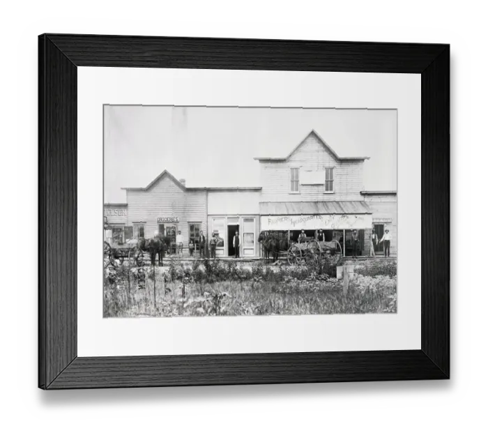 Framed Print : Trading Center of Emerging Frontier Settlement Framed Print : Trading Center of Emerging Frontier Settlement