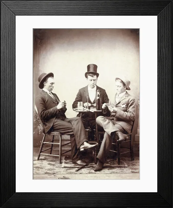 Framed Print : Men Playing Card Game Framed Print : Men Playing Card Game