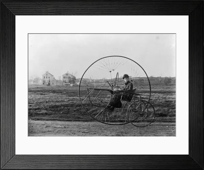 Framed Print : Lady Riding Oldreive's New Tricycle Framed Print : Lady Riding Oldreive's New Tricycle