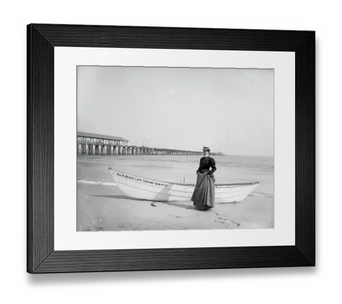 Framed Print : Gibson Girl at the Beach in Florida Framed Print : Gibson Girl at the Beach in Florida