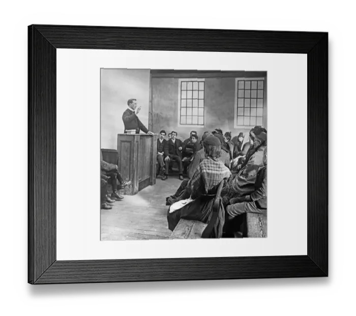 Framed Print : People Attending a Service at Mission Room Framed Print : People Attending a Service at Mission Room