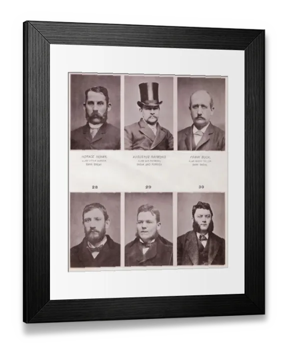 Framed Print : Most Wanted Men of 1890 Framed Print : Most Wanted Men of 1890