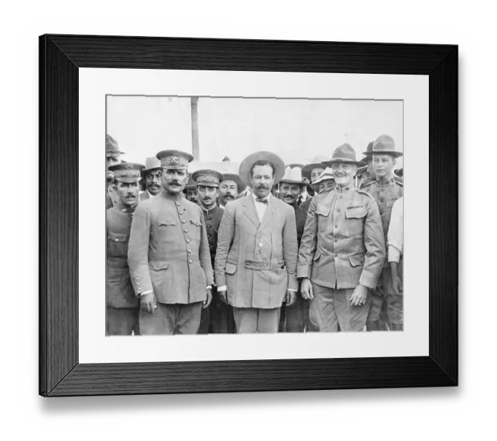 Framed Print : Portrait of General John Pershing with Pancho Villa and Affiliates Framed Print : Portrait of General John Pershing with Pancho Villa and Affiliates