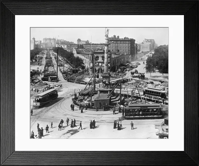 Framed Print : Construction at Columbus Circle in New York City Framed Print : Construction at Columbus Circle in New York City
