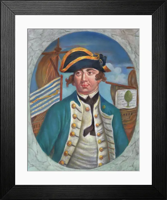 Framed Print : Portrait of First United States Naval Admiral Esek Hopkins Framed Print : Portrait of First United States Naval Admiral Esek Hopkins