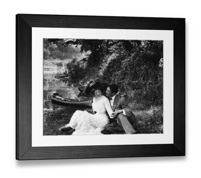Framed Print : Lovers Relaxing Along the Shore Framed Print : Lovers Relaxing Along the Shore