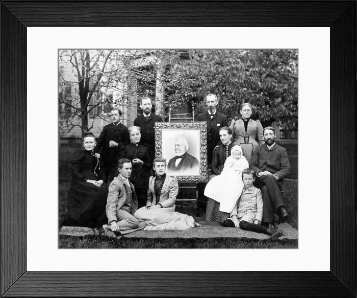 Framed Print : Four Generations in Family Posing for Portrait Framed Print : Four Generations in Family Posing for Portrait