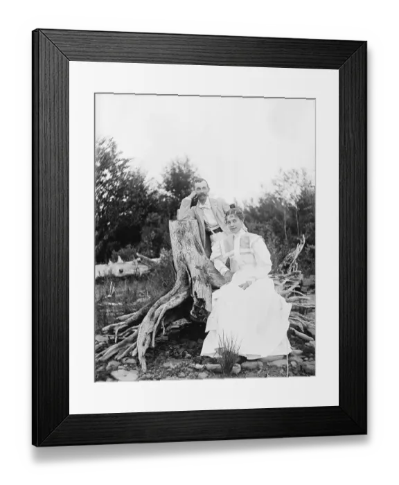 Framed Print : A Couple Of The 1890'S By Tree Stump Framed Print : A Couple Of The 1890'S By Tree Stump