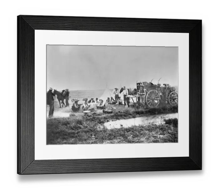 Framed Print : Outfit Camped On The Plains Framed Print : Outfit Camped On The Plains