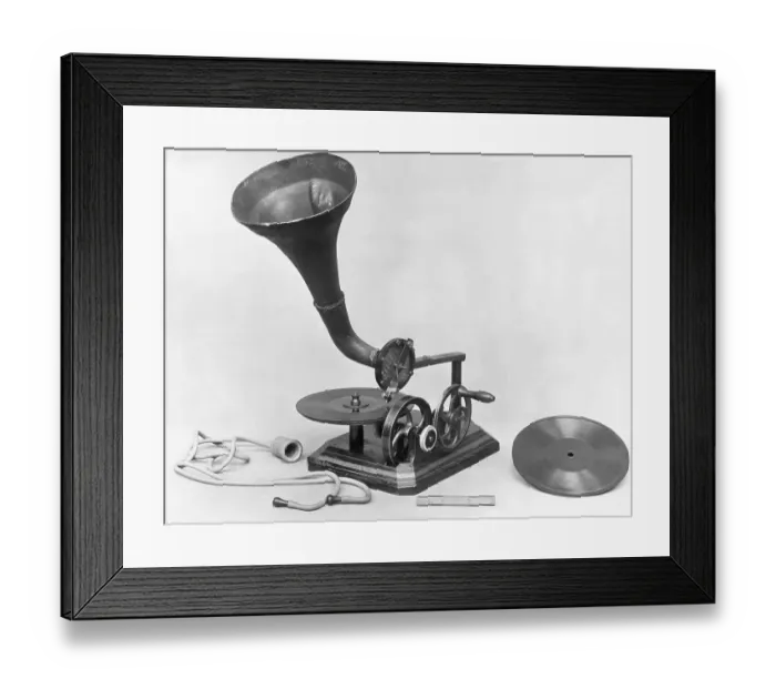 Framed Print : Photograph Of Early Grammaphone