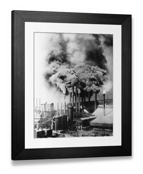 Framed Print : Smokestacks Polluting Pittsburgh Framed Print : Smokestacks Polluting Pittsburgh