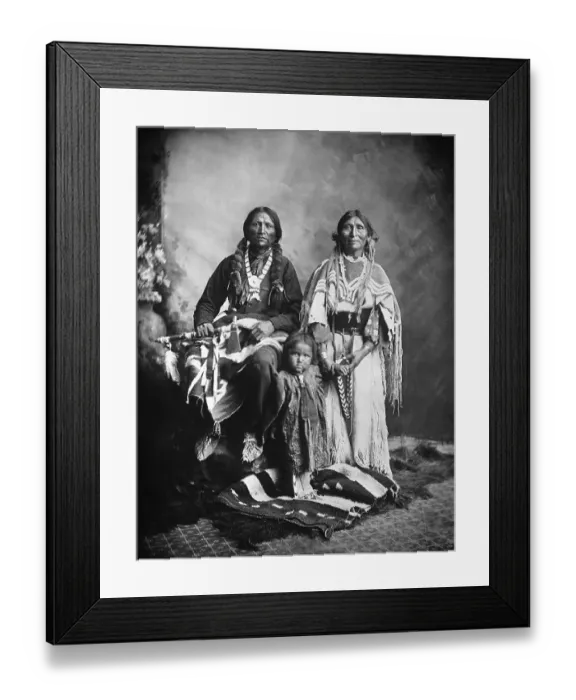 Framed Print : Apache Chief with Family Framed Print : Apache Chief with Family