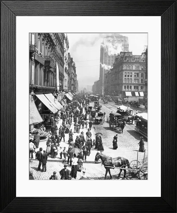 Framed Print : State Street Looking North From Madison Framed Print : State Street Looking North From Madison
