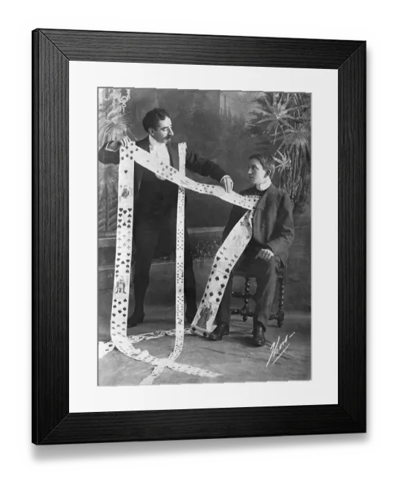 Framed Print : Magician Pulling Cards from Jacket