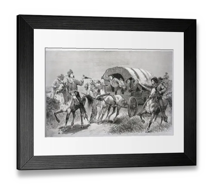 Framed Print : Us Scouts Turning Back Invaders; Wagons Framed Print : Us Scouts Turning Back Invaders; Wagons