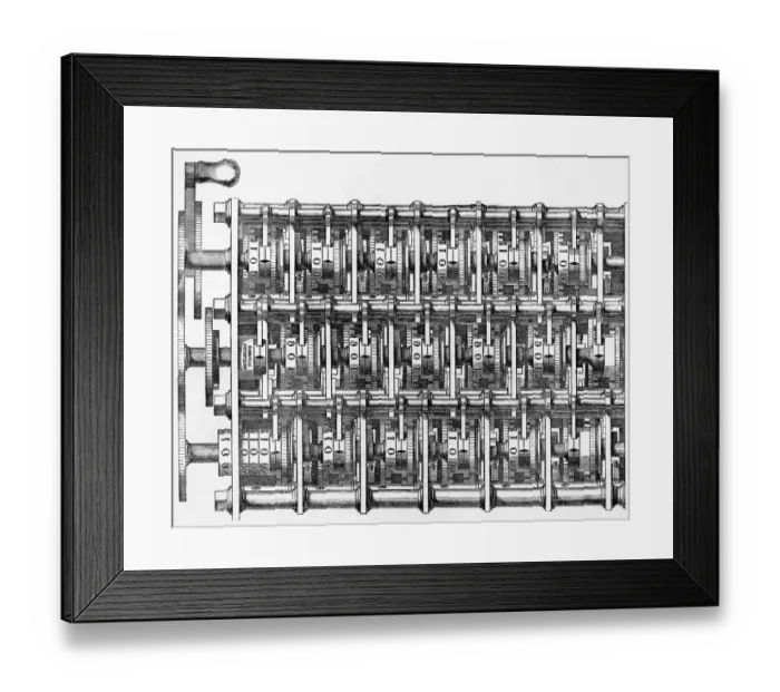 Framed Print : Portion of the Difference Engine No. 1 Framed Print : Portion of the Difference Engine No. 1