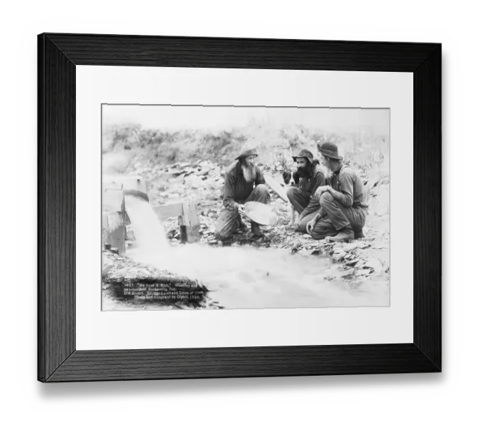Framed Print : Miners Panning for Gold Framed Print : Miners Panning for Gold