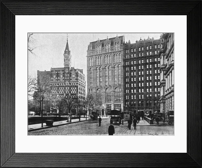 Framed Print : View of Buildings on Park Row in Lower Manhattan Framed Print : View of Buildings on Park Row in Lower Manhattan