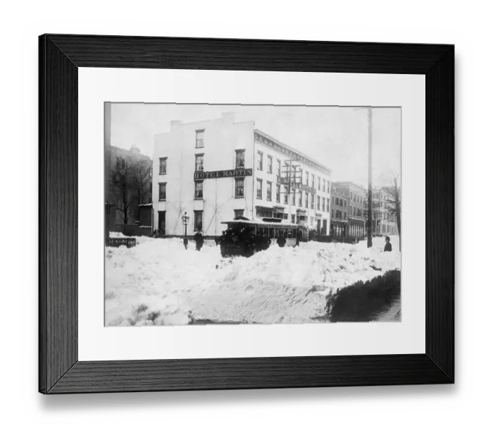 Framed Print : Piles of Snow After Blizzard of 1888 Framed Print : Piles of Snow After Blizzard of 1888