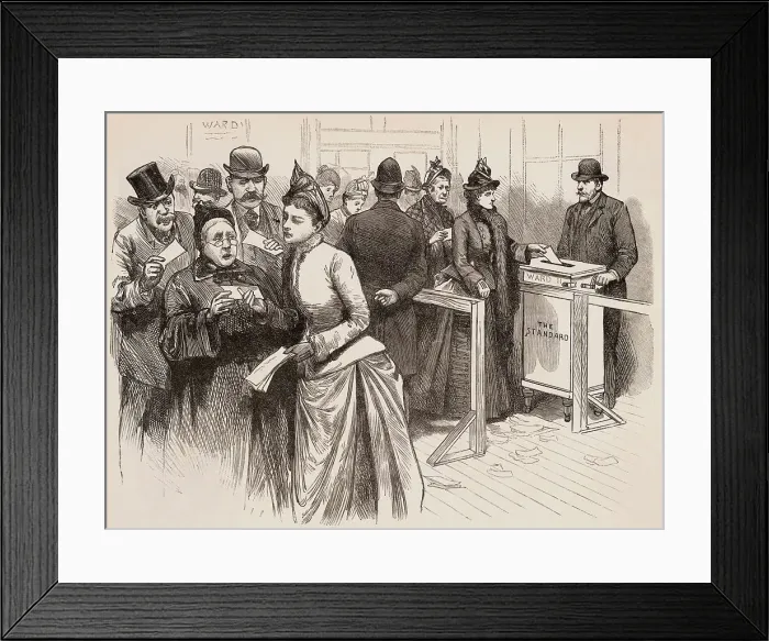 Framed Print : Women Voting in Election Framed Print : Women Voting in Election