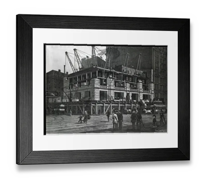 Framed Print : Erection Of New New York Times Building