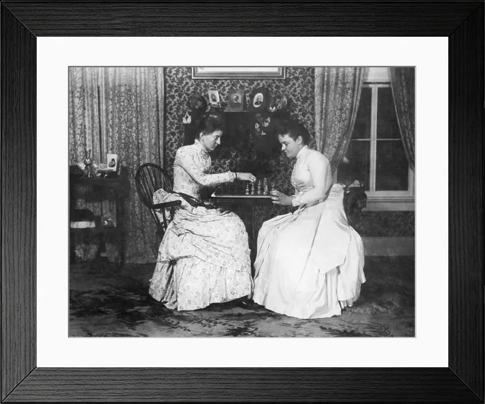 Framed Print : Two Women Playing Chess Framed Print : Two Women Playing Chess