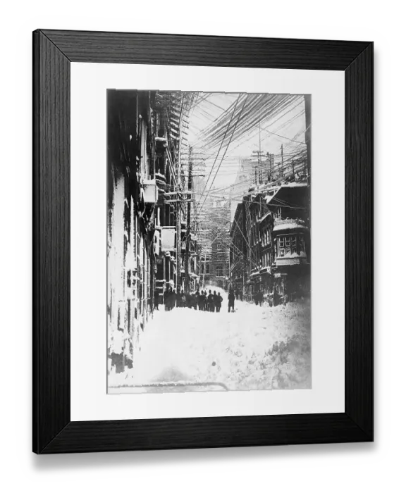 Framed Print : Downtown Manhattan in Blizzard Framed Print : Downtown Manhattan in Blizzard