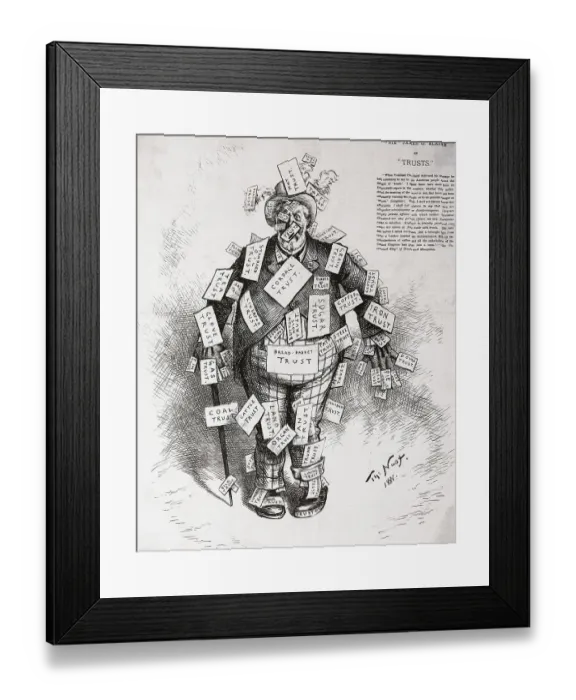 Framed Print : Thomas Nast Antitrust Cartoon on James G. Blaine Framed Print : Thomas Nast Antitrust Cartoon on James G. Blaine